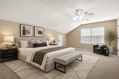 Bedroom staged in the Modern style