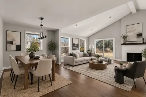 Open plan staged in the Modern style